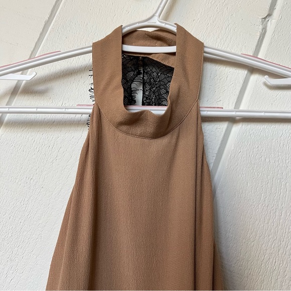 For Love & Lemons Camel Topanga Halter Lace Back Top - Picture 4 of 10